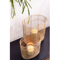 Lantaarn brasskleurig mat